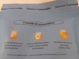 a packet of orange juice with instructions on it