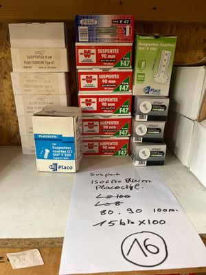 une pancarte posée sur une étagère où sont empilées de nombreuses boîtes
