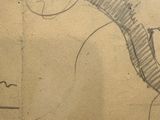 drawing of a man with a guitar on a piece of paper