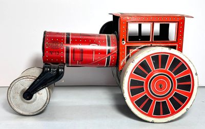 UNIS VEBE FRANCE - Rouleau compresseur N°13 rouge avec imprimé riveté, - Photo 1