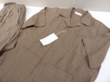 a brown shirt and pants on a white table