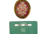 a picture of a picture of a clock and a credit card