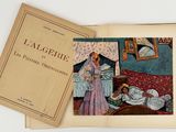 a picture of a book with a picture of a woman in a bed