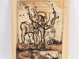an image of a painting of a man riding a horse