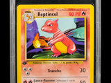 a close up of a pokemon card on a black background