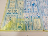 a picture of a blue and yellow book with pictures on it