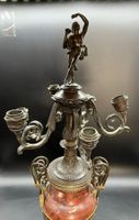 Beau vase en marbre griotte, bronze doré et patiné à décor d… (photo 4)