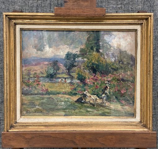 Fernand MAILLAUD (1863-1948) « Deux baigneuses dans un paysage im...