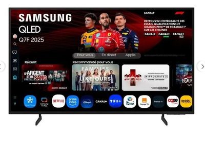 the samsung smart tv is shown with the app on the screen