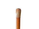 a close up of a walking stick with a wooden handle