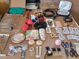 a table that has many different items on it