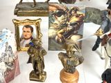 many figurines that are on display on the table