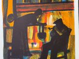 an image of a painting of a man sitting in a chair