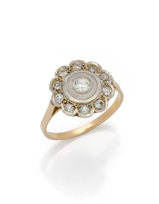 a diamond and gold ring