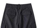a picture of a black cargo shorts with pockets on the side