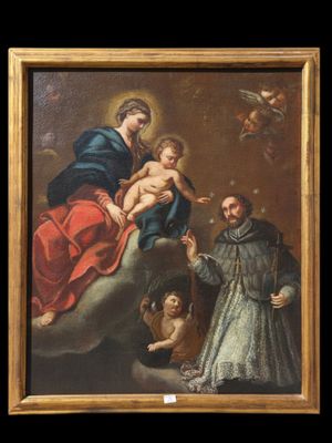 an image of a painting of a man holding a child