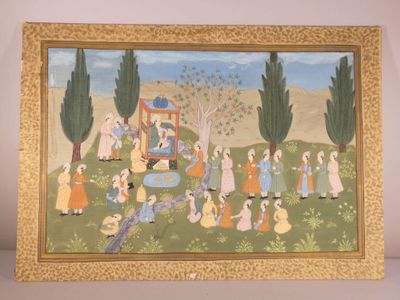 an image of a painting of a group of people in a field