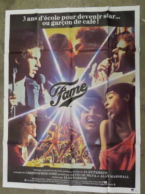 the movie poster for the film fame is shown on a wall