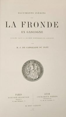 la couverture de la première édition de la fronde en gasgon