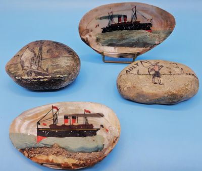 Souvenir des bains de mer, Années 30 / 1°) Suite de 2 coquil…