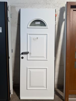 a white door and a brown door next to each other