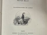 an old book with a picture of a woman sitting on a bed