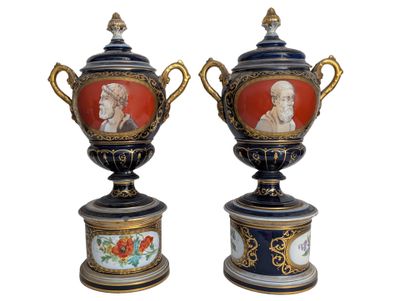 two vases that are sitting on top of each other