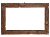 an old wooden picture frame with a white background
