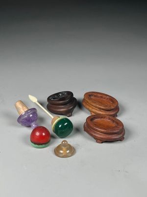 a small assortment of wooden toys on a table