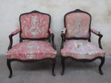 pair of 19th century french louis xv style armchairs