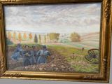 a painting of a group of soldiers in a field