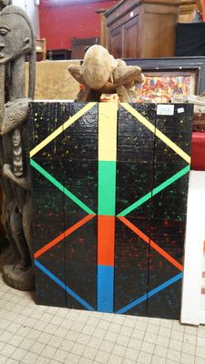 Patrice Moreau (1946-2004) "Gurulsi" Laque sur bois en panne… - Photo 1