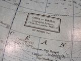 a close up of a map on a table