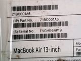 a label on the back of a macbook air 13 inch