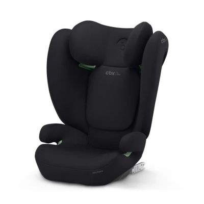 cybek car seat for children in black with green trim