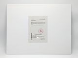 an image of a picture of a white box with a label on it