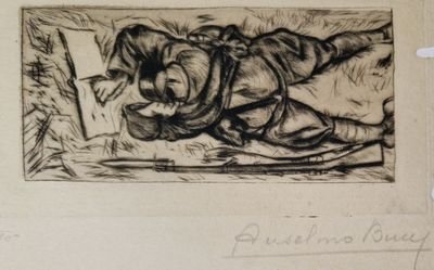 Anselmo Bucci (1887-1955) - Soldat lisant.