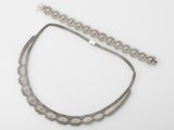 necklace and bracelet set with silver chain and silver beads