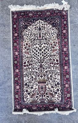 CACHEMIRE. INDE Tapis chaîne coton, velours laine