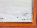 an image of a painting of a person on a beach with a surfboard