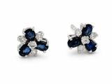 paire de boucles d'oreilles saphir et diamant