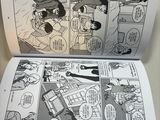 a comic book open to a page with cartoon characters on it
