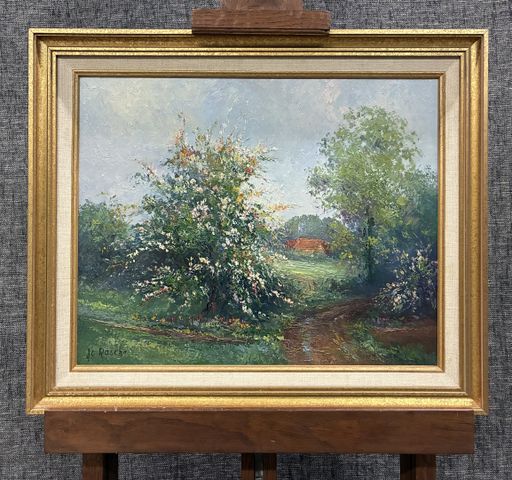 Jean-Claude RESCHE (20ème). « Paysage ». Huile sur toile. Signé e...