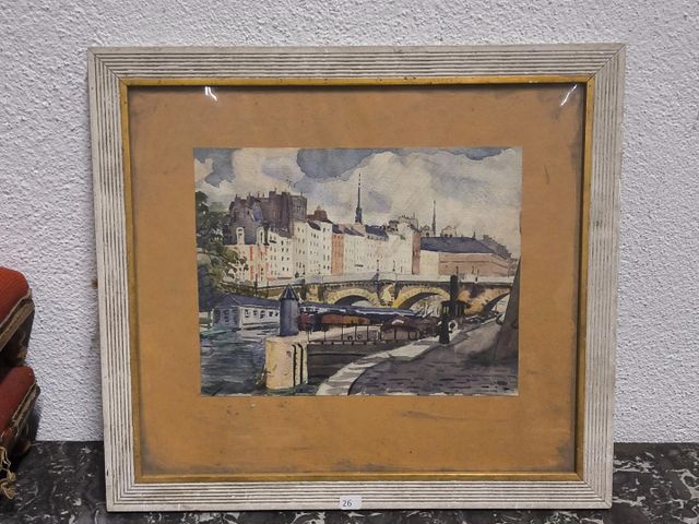 GOSSET. École française début XXème. « Paysage ». Aquarelle. Sign...