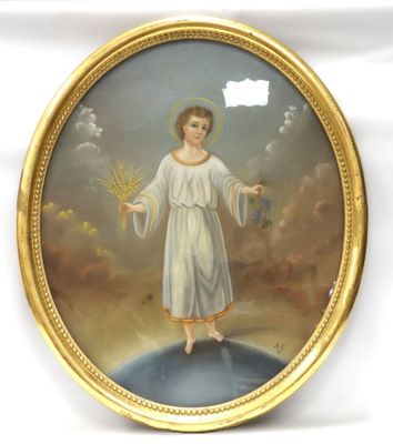 une image représentant un tableau où l'on voit une femme tenant une fleur
