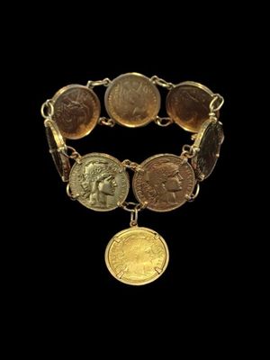 Bracelet en or jaune 18k (AC, poinçon illisible) composé de … - Photo 1