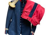 uniform of a man with a red jacket and a blue jacket