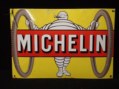 Panneau publicitaire en porcelaine « Michel Michel Tire »