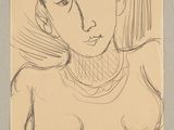an image of a drawing of a woman with her hands on her chest