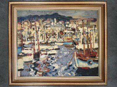 Louis ARRIDE (1936-) Le Port Huile sur toile signée en bas à… - Photo 1